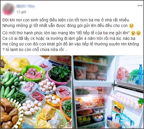 Khoe “núi vàng núi bạc” vô giá do cha mẹ tiếp tế, cô gái khiến ai nhìn vào cũng thấy rưng rưng - Ảnh 1.