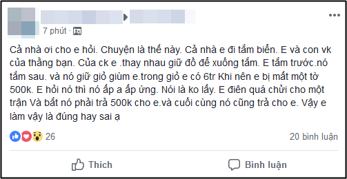 Mất oan 500k khi tắm biển cùng bạn chồng, vợ làm ầm lên đòi ngay tại trận khiến hội chị em tranh cãi nảy lửa - Ảnh 1.