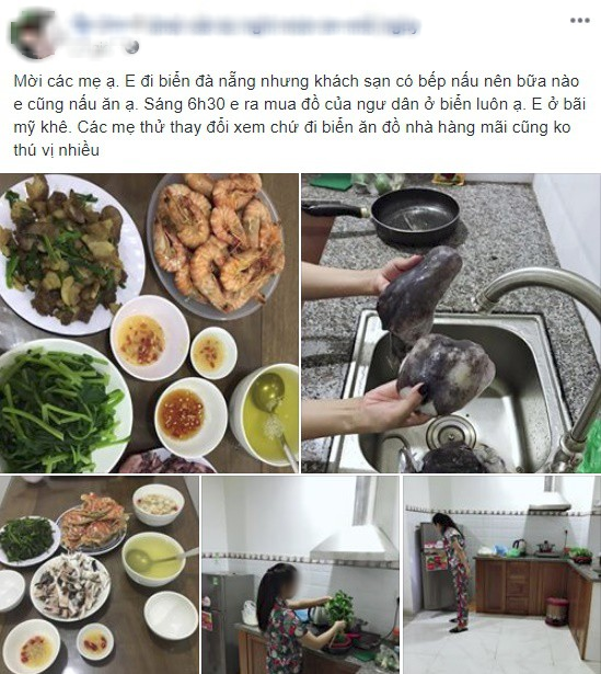 Đi du lịch Đà Nẵng, mẹ trẻ vẫn đều đặn 6h dậy đi chợ nấu cơm khiến chị em tranh cãi kịch liệt - Ảnh 1.