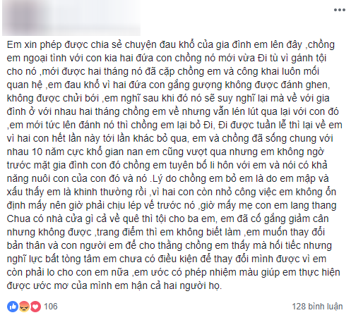 Chung sống 10 năm, cuối cùng người chồng này cũng ngoại tình vì chê vợ mình mập và xấu, còn tuyên bố sẽ nuôi con của bồ nhí - Ảnh 1.