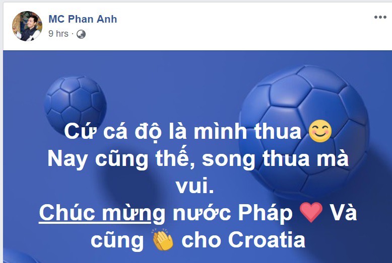 50 sắc thái cảm xúc của sao Việt khi tuyển Pháp giành chức vô địch World Cup 2018 - Ảnh 1.