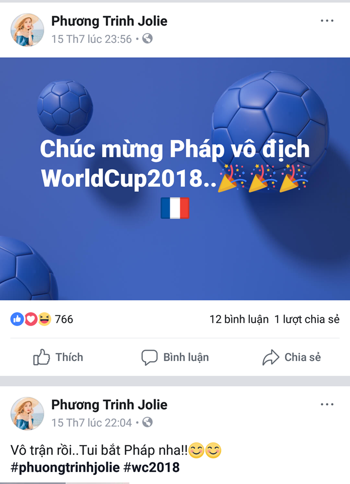 50 sắc thái cảm xúc của sao Việt khi tuyển Pháp giành chức vô địch World Cup 2018 - Ảnh 2.