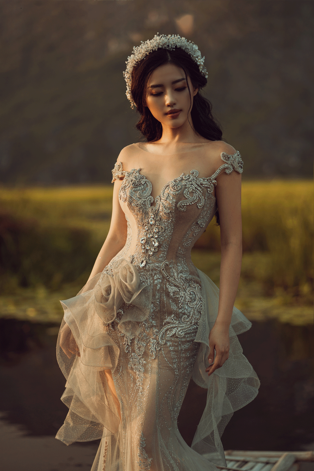 Khánh Linh The Face - cô gái từng bị gọi là bản sao Tâm Tít đẹp tựa nữ thần khi diện váy cưới - Ảnh 1.