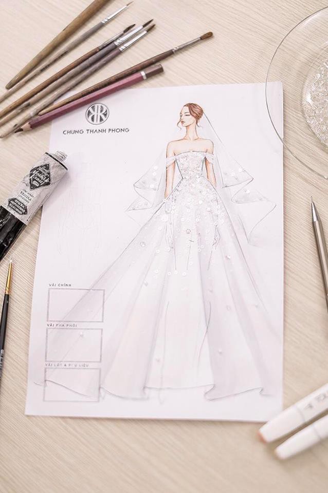Hé lộ váy cưới lộng lẫy được thiết kế riêng cho Á hậu Tú Anh trong ngày trọng đại - Ảnh 1.