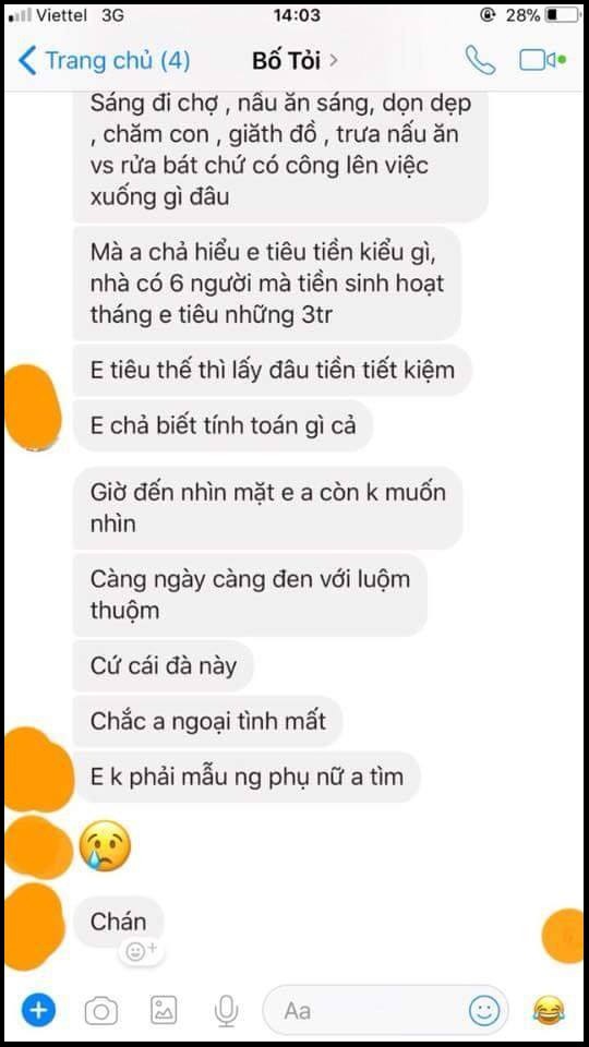 Chồng than chắc anh ngoại tình mất vì vợ để con khóc đêm, sáng ngủ tới 6 giờ, nhà 6 người mà tiêu tận 3 triệu/tháng - Ảnh 3.