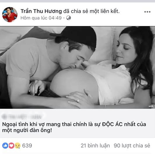 Hương Baby đăng status tố cáo một người đàn ông ngoại tình khi vợ mang bầu, dân mạng xôn xao đồn đoán đó là Tuấn Hưng? - Ảnh 2.