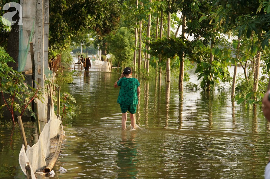 Hà Nội: Người lớn cùng trẻ nhỏ thích thú bơi lội... giữa đường quốc lộ thời ngập lụt - Ảnh 13.