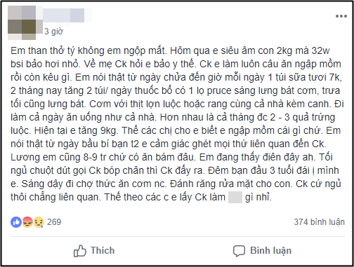 Mỗi bữa lưng bát cơm, vợ bầu bị báo thai nhỏ, chồng không quan tâm còn mắng thêm: “Ăn ngập mồm còn kêu gì nữa!” - Ảnh 1.