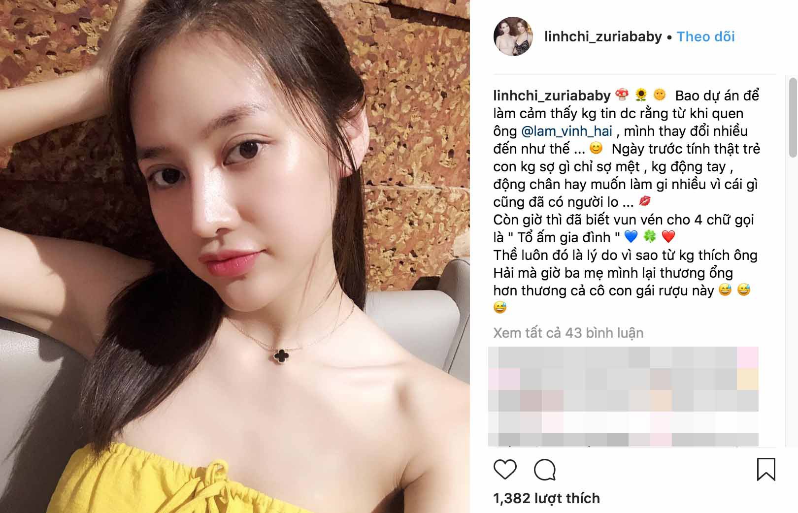 Sau tuyên bố đã làm lễ dạm ngõ, Linh Chi tiết lộ bố mẹ yêu thương Lâm Vinh Hải hơn cả con ruột - Ảnh 1. Sau tuyên bố đã làm lễ dạm ngõ, Linh Chi tiết lộ bố mẹ yêu thương Lâm Vinh Hải hơn cả con ruột - Ảnh 1.