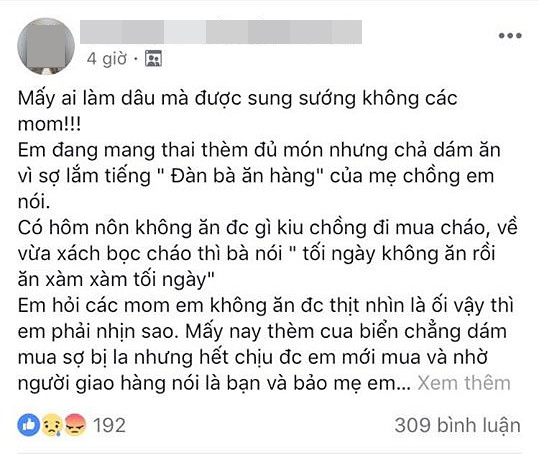 Nghén bầu thèm ăn đến phát điên nhưng dâu trẻ sợ mẹ chồng mắng nên đành nhịn, mua được 1kg cua thì em chồng ăn hết 2/3 - Ảnh 1.