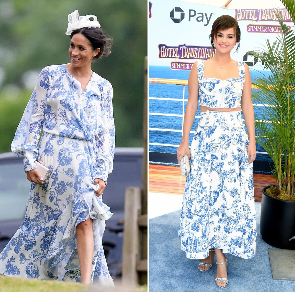 Mang cùng một kiểu họa tiết hoa nhưng chiếc váy của Công nương Meghan Markle lại đắt gấp đôi của Selena Gomez - Ảnh 4. Mang cùng một kiểu họa tiết hoa nhưng chiếc váy của Công nương Meghan Markle lại đắt gấp đôi của Selena Gomez - Ảnh 4.