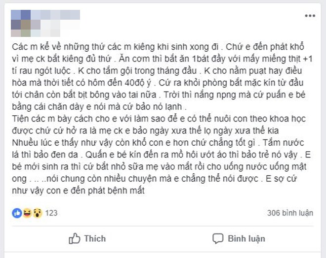 Nàng dâu phát điên vì bị mẹ chồng bắt kiêng quá đà trong tháng cữ, hội chị em đã đưa ra diệu kế này - Ảnh 1. Nàng dâu phát điên vì bị mẹ chồng bắt kiêng quá đà trong tháng cữ, hội chị em đã đưa ra diệu kế này - Ảnh 1.
