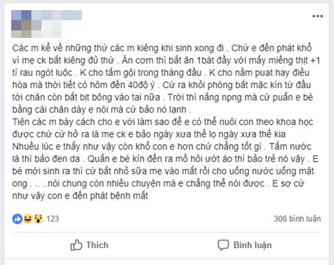 Nàng dâu phát điên vì bị mẹ chồng bắt kiêng quá đà trong tháng cữ, hội chị em đã đưa ra diệu kế này - Ảnh 1.