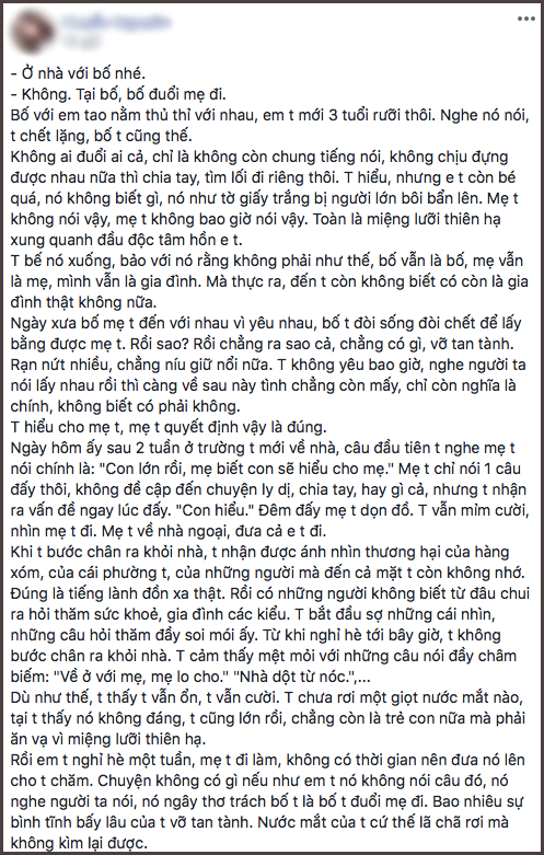 Sau quyết định buông tay của bố mẹ, con út 3 tuổi nói một câu khiến cả nhà lặng đi - Ảnh 1.