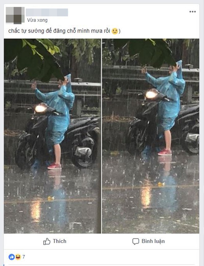 Chụp ảnh tự sướng đón mưa sau đợt nắng nóng đỉnh điểm, cô gái bỗng tạo nên trào lưu hot trên mạng xã hội - Ảnh 2.