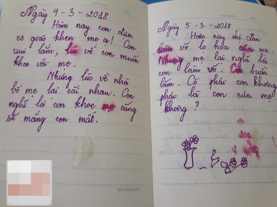 Con không phải là con của bố mẹ phải không? - cuốn nhật ký nhòe nước mắt của bé gái lớp 5 khiến các bậc cha mẹ sững sờ - Ảnh 3.