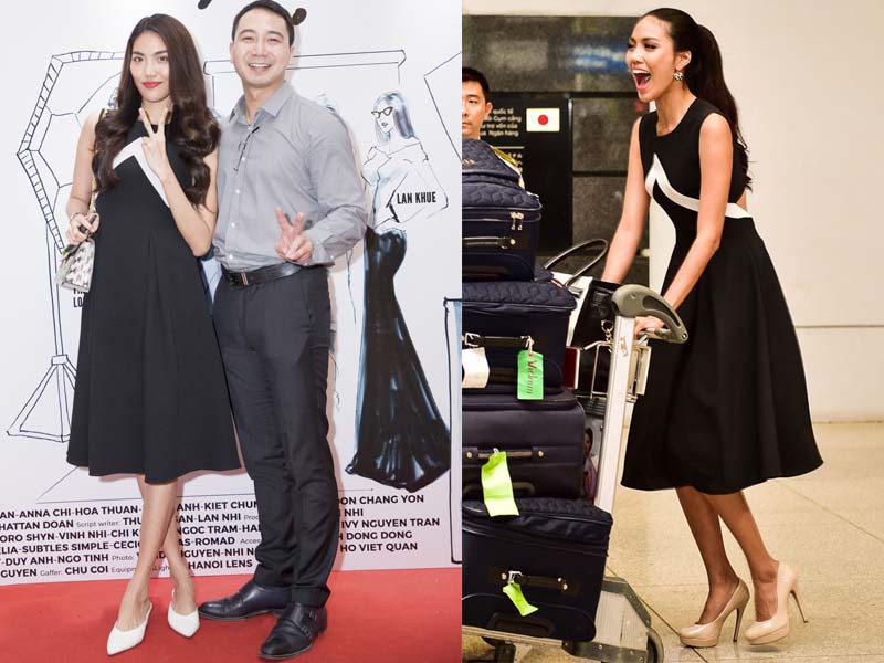 Hà Tăng cũng từng diện bộ váy đen y chang thiết kế mà Lan Khuê mặc đi mặc lại  - Ảnh 3.
