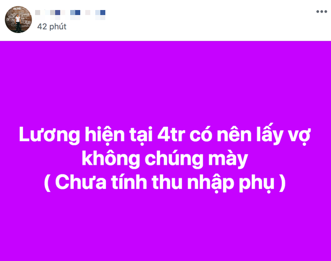 Lương 4 triệu/tháng, thanh niên lên mạng hỏi có nên lấy vợ không và đây là lời khuyên chân thành! - Ảnh 1.