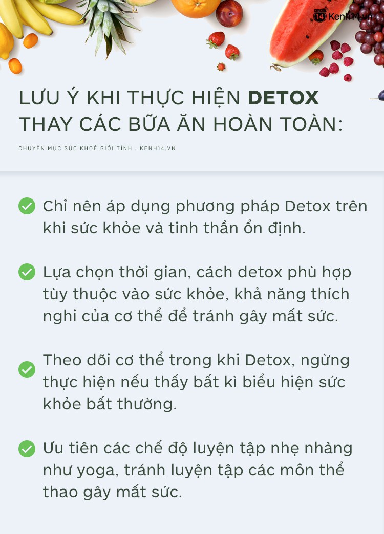 Lưu ý cần biết khi thực hiện lộ trình Detox thay các bữa ăn hoàn toàn để giảm cân - Ảnh 5.