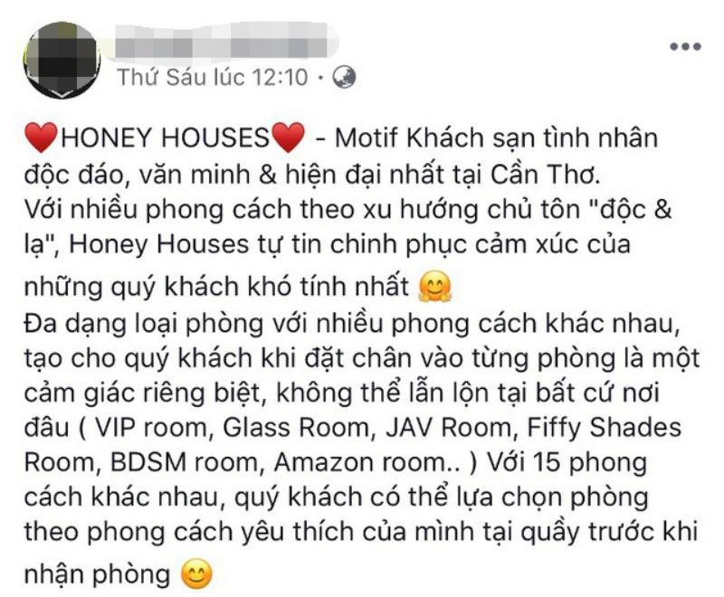 Cần Thơ: Khách sạn trang trí phòng kiểu nhạy cảm bị nhắc nhở, buộc tháo dỡ  - Ảnh 1.