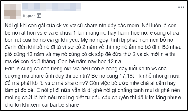 Trách con riêng của chồng chia sẻ điều ước nhỏ nhoi, vợ trẻ bị hội chị em hùa vào mắng “sân si”, lắm chuyện - Ảnh 1.