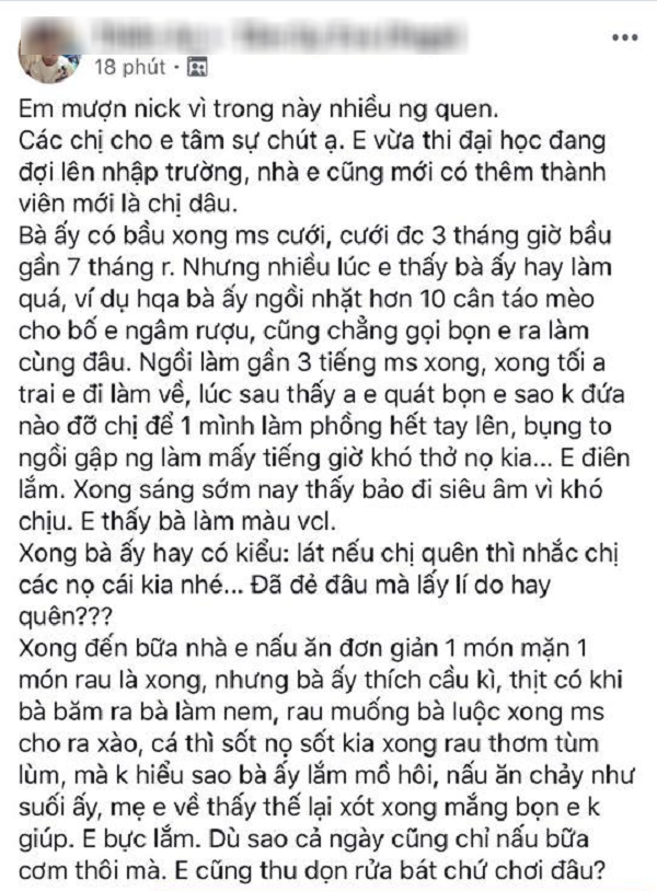 Em chồng đanh đá tố chị dâu nấu ăn bày vẽ, chưa đẻ mà đã nhanh quên bị dân tình chửi sấp mặt - Ảnh 1. Em chồng đanh đá tố chị dâu nấu ăn bày vẽ, chưa đẻ mà đã nhanh quên bị dân tình chửi sấp mặt - Ảnh 1.