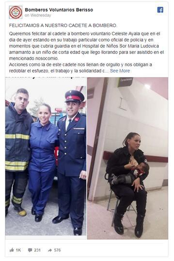 Khoảnh khắc xúc động: Thấy đứa bé gào khóc vì đói, nữ cảnh sát Argentina đã chẳng ngần ngại ôm và cho bú dù đứa bé rất bẩn và hôi - Ảnh 2.