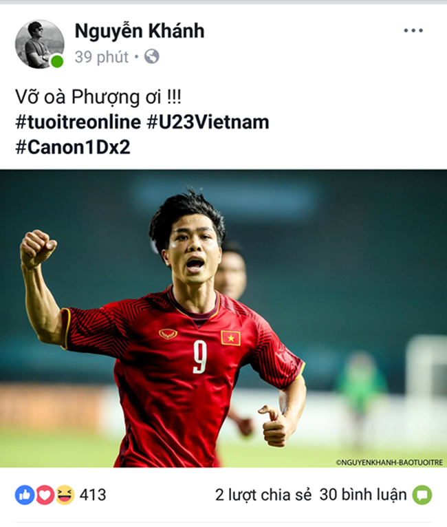 Olympic Việt Nam lần đầu tiên lọt vào tứ kết ASIAD, người hò hét ầm ĩ trên Facebook, người xuống đường đốt pháo sáng ăn mừng - Ảnh 3.