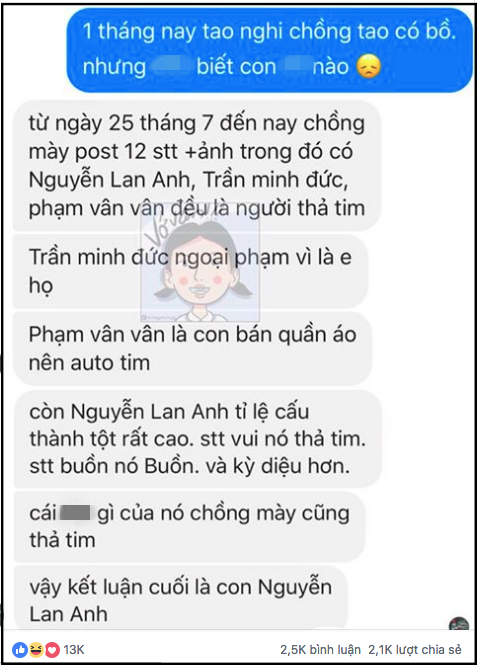 Chỉ từ một status mà chồng bị bạn vợ “bóc phốt” ngoại tình, hội chị em khẳng định: “Đừng giấu phụ nữ bất kỳ điều gì!” - Ảnh 1.