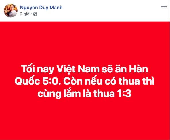 Tuyển Việt Nam thua trận trước Hàn Quốc, ca sĩ Duy Mạnh được dân mạng gọi tên vì lý do này? - Ảnh 1.
