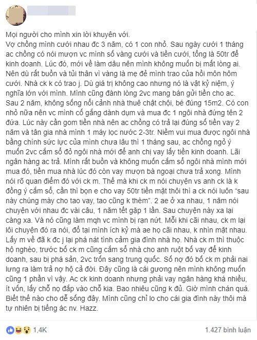 Tích cóp mãi mới mua được nhà, dâu trẻ đau đầu vì anh chị chồng cứ đòi mượn sổ đỏ đem cắm, không cho mượn liền trở mặt chửi bới - Ảnh 1.