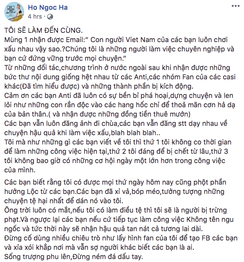 Đọc xong tâm thư Hồ Ngọc Hà gửi đến antifan, cảm thấy cần mở gấp lớp soạn thảo văn bản đúng chính tả cho cô - Ảnh 2.