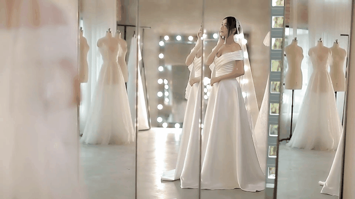 Ngây người ngắm nhìn Nhã Phương xinh đẹp, mơ màng diện  2 mẫu váy cưới tiếp theo trong clip thử váy được NTK Chung Thanh Phong hé lộ - Ảnh 5.