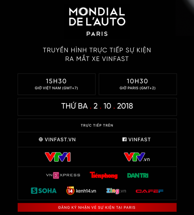 VinFast đổi giao diện hoành tráng, cập nhật lịch livestream màn ra mắt lịch sử tại Paris Motor Show 2018 - Ảnh 5.