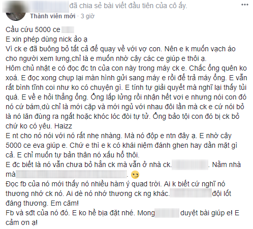 Cướp chồng người khác, bồ nhí còn diễn vai bị hại, đăng đàn khóc kể hòng dắt mũi 500 chị em - Ảnh 1.