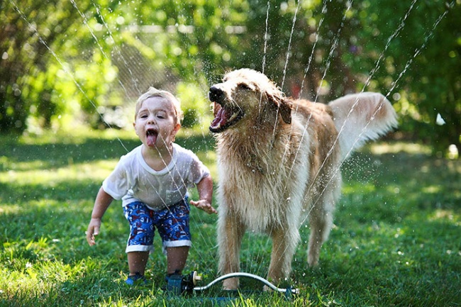 Để mặc trẻ chơi với thú cưng, bố mẹ sẽ được trận cười ngả nghiêng khi thấy hiện trường - Ảnh 3.