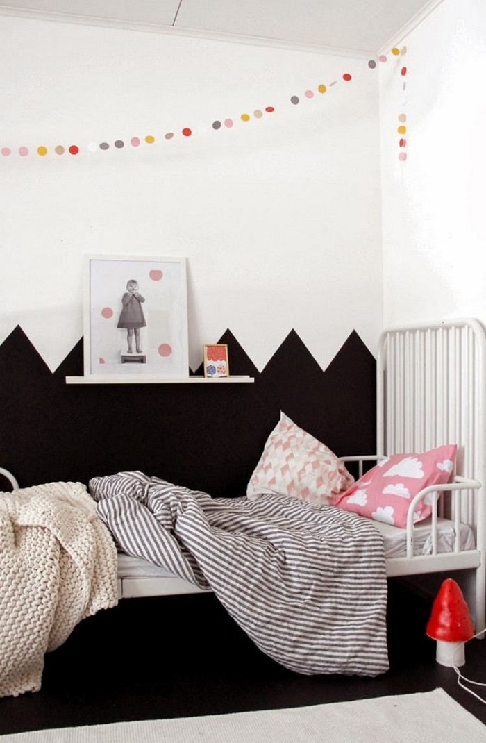 Những kiểu trang trí tường đen thật đẹp mắt trong phòng ngủ của các bé