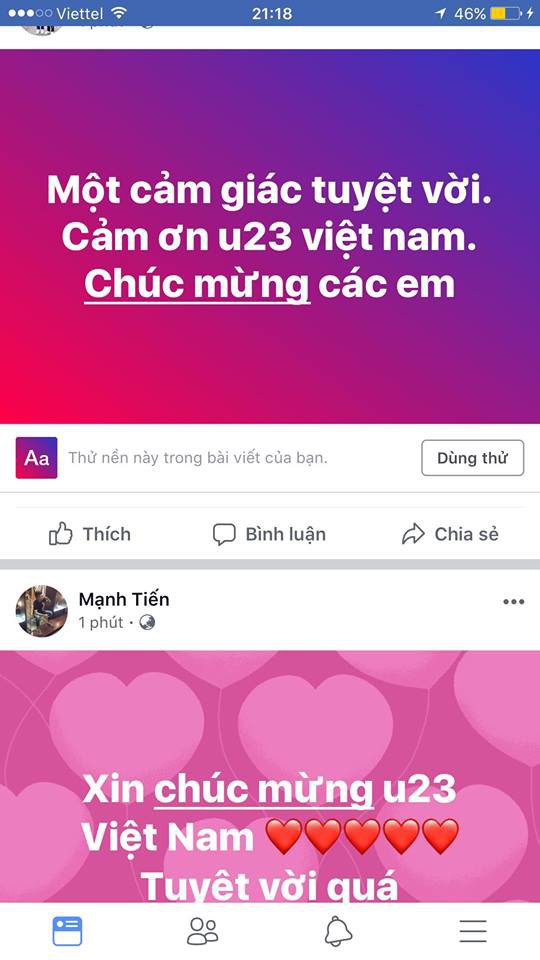 Dân mạng không ngớt lời chúc mừng chiến thắng lịch sử của U23 Việt Nam - Ảnh 4.