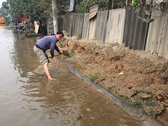 Trời không mưa, người dân vẫn bì bõm lội nước - Ảnh 5.