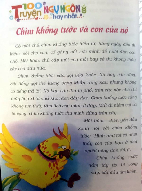 Phụ huynh choáng trước hình ảnh để tự do chim khổng tước đầu độc con trong truyện ngụ ngôn trẻ em - Ảnh 2.