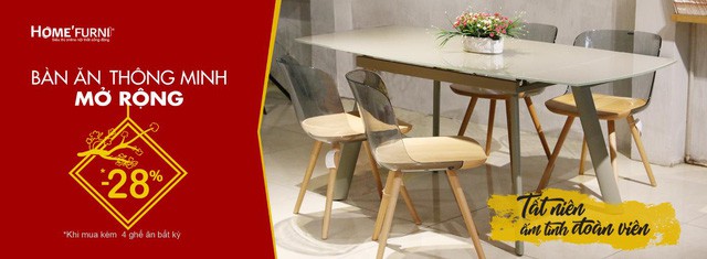 Tất ni&ecirc;n, ấm t&igrave;nh đo&agrave;n vi&ecirc;n c&ugrave;ng b&agrave;n ăn th&ocirc;ng minh mở rộng Tension Warm từ HOMEFURNI - Ảnh 1.