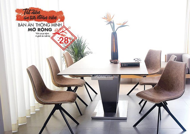 Tất ni&ecirc;n, ấm t&igrave;nh đo&agrave;n vi&ecirc;n c&ugrave;ng b&agrave;n ăn th&ocirc;ng minh mở rộng Tension Warm từ HOMEFURNI - Ảnh 4.