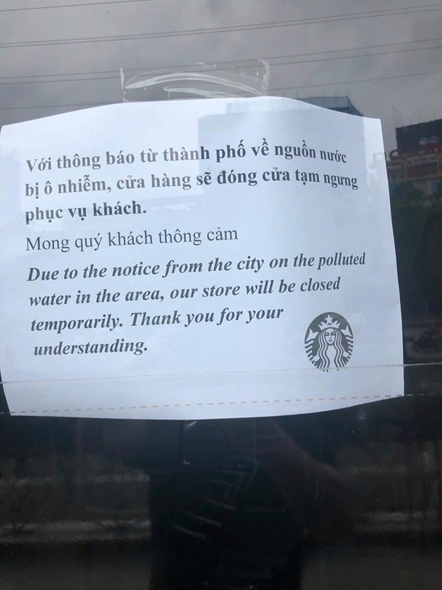 Ô nhiễm nguồn nước khiến một cửa hàng Starbucks ở Hà Nội phải tạm đóng cửa không hẹn ngày mở lại - Ảnh 2.