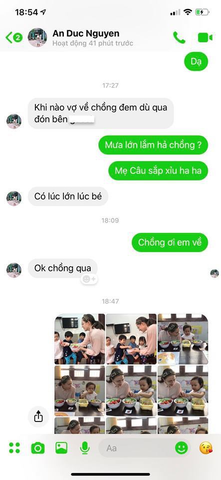 Phan Như Thảo khoe được chồng chiều chuộng, lặn lội mang ô ra đón vợ trong trời mưa gió - Ảnh 2.