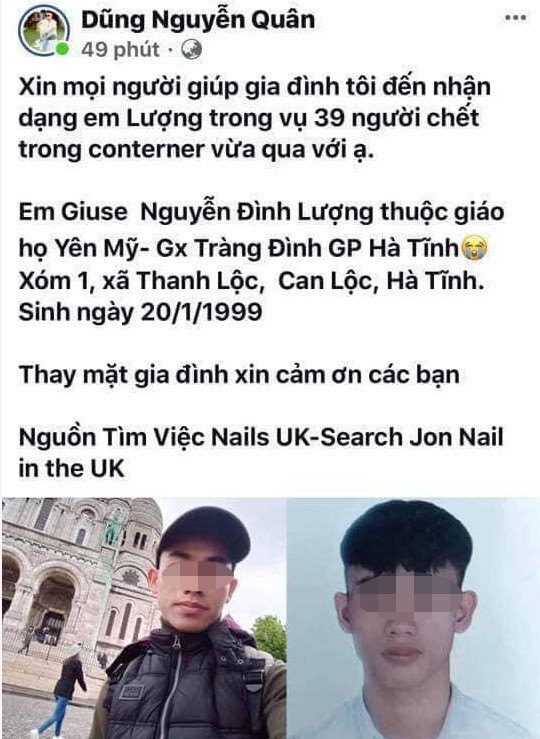 Gia đình cô gái Việt nghi tử vong trong container ở Anh: Đọc tin nhắn con mà quặn lòng - Ảnh 6. Gia đình cô gái Việt nghi tử vong trong container ở Anh: Đọc tin nhắn con mà quặn lòng - Ảnh 6.