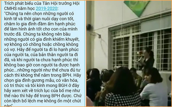 Từ vụ Hội trưởng hội cha mẹ học sinh phát ngôn &quot;kỳ thị người nghèo và đơn thân&quot;: Hội phụ huynh sinh ra để làm gì? - Ảnh 1.