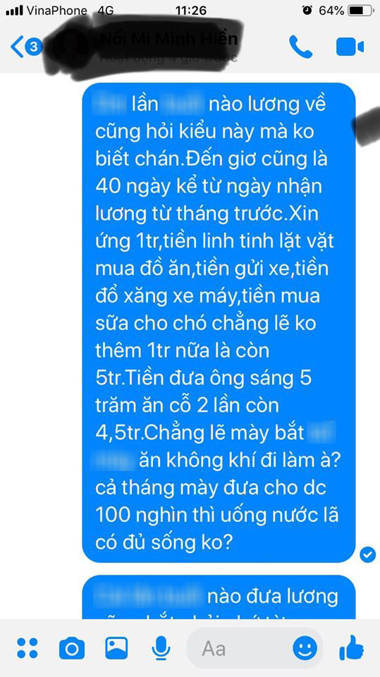 “Được” cho 100k để chi tiêu… cả tháng, đến khi nộp lương thiếu còn bị tra hỏi đủ điều, chồng công sở tức giận bật lại vợ - Ảnh 3.