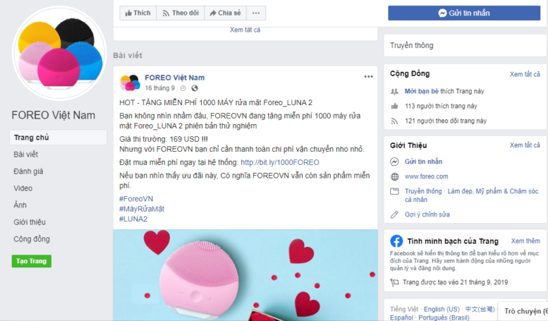 Xuất hiện vô số Fanpage Foreo Việt Nam lừa đảo tiền công khai, người tiêu dùng nên cảnh giác - Ảnh 4. Xuất hiện vô số Fanpage Foreo Việt Nam lừa đảo tiền công khai, người tiêu dùng nên cảnh giác - Ảnh 4.
