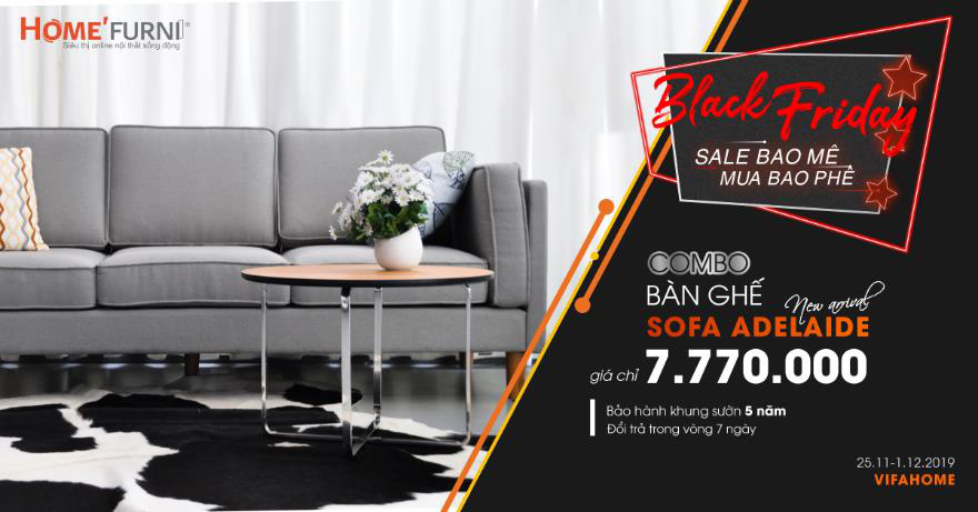 Black Friday tại HOME'FURNI với combo sofa căn hộ giá chỉ 7.770.000