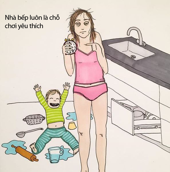 Bộ tranh lột tả muôn vàn những tình huống bi hài các mẹ sẽ phải đối mặt khi có con nhỏ - Ảnh 17. Có con nhỏ là nhiều lúc các mẹ phải chịu "1001 chiêu trò" này của lũ trẻ đây - Ảnh 16.